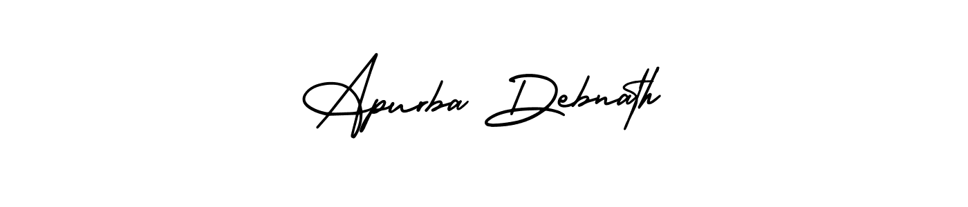 This is the best signature style for the Apurba Debnath name. Also you like these signature font (AmerikaSignatureDemo-Regular). Mix name signature. Apurba Debnath signature style 3 images and pictures png