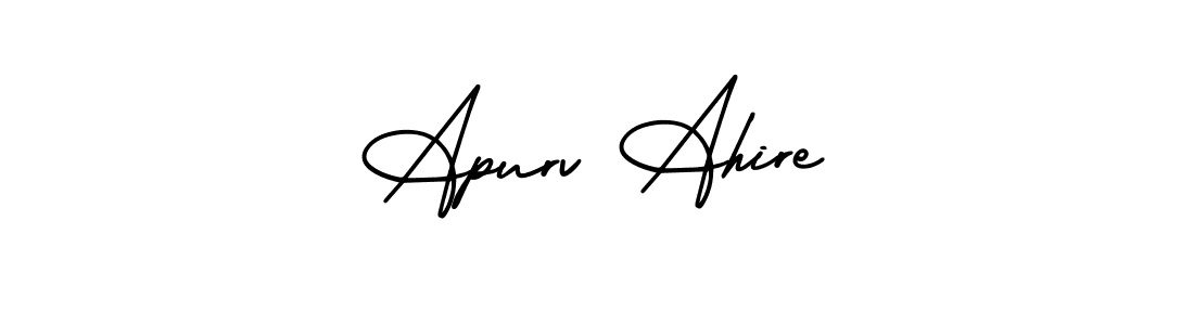 Use a signature maker to create a handwritten signature online. With this signature software, you can design (AmerikaSignatureDemo-Regular) your own signature for name Apurv Ahire. Apurv Ahire signature style 3 images and pictures png