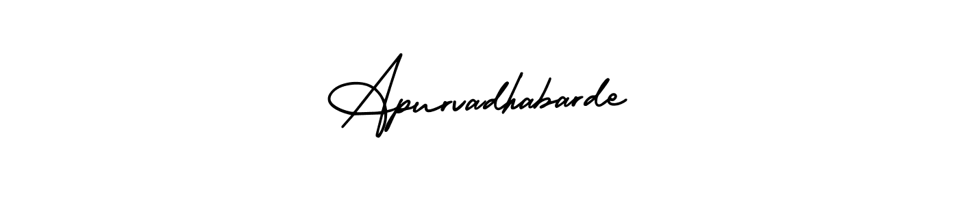 Use a signature maker to create a handwritten signature online. With this signature software, you can design (AmerikaSignatureDemo-Regular) your own signature for name Apurvadhabarde. Apurvadhabarde signature style 3 images and pictures png