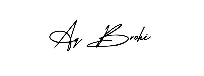 How to Draw Aq Brohi signature style? AmerikaSignatureDemo-Regular is a latest design signature styles for name Aq Brohi. Aq Brohi signature style 3 images and pictures png