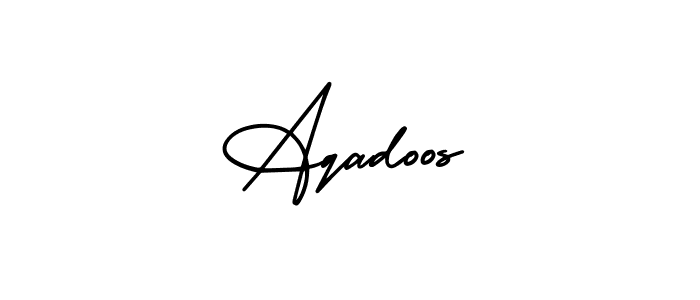How to make Aqadoos name signature. Use AmerikaSignatureDemo-Regular style for creating short signs online. This is the latest handwritten sign. Aqadoos signature style 3 images and pictures png