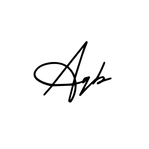 Use a signature maker to create a handwritten signature online. With this signature software, you can design (AmerikaSignatureDemo-Regular) your own signature for name Aqb. Aqb signature style 3 images and pictures png