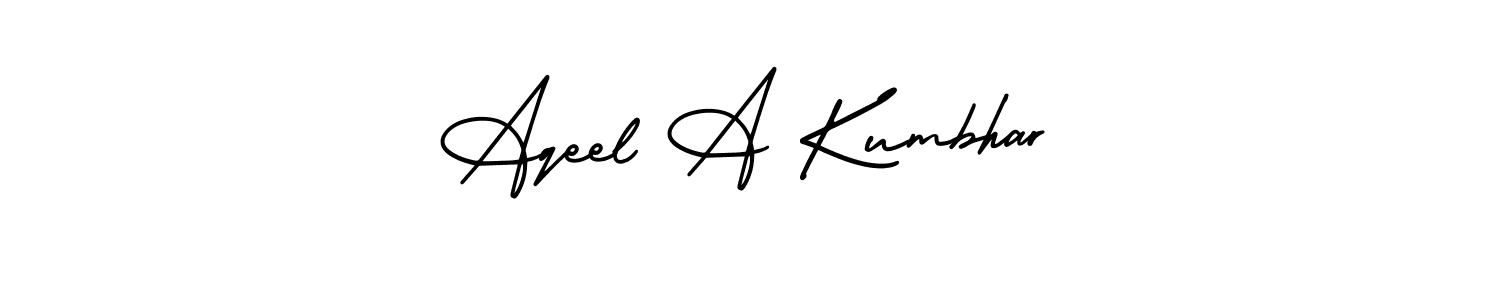 Similarly AmerikaSignatureDemo-Regular is the best handwritten signature design. Signature creator online .You can use it as an online autograph creator for name Aqeel A Kumbhar. Aqeel A Kumbhar signature style 3 images and pictures png