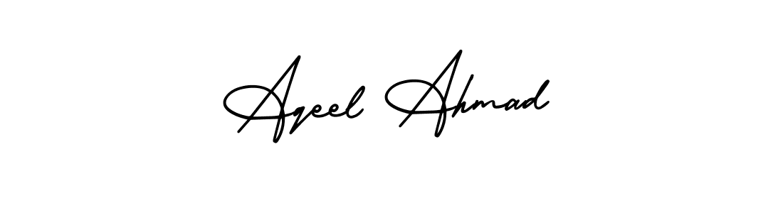 Make a beautiful signature design for name Aqeel Ahmad. With this signature (AmerikaSignatureDemo-Regular) style, you can create a handwritten signature for free. Aqeel Ahmad signature style 3 images and pictures png