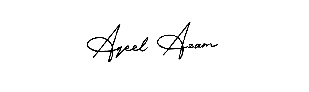 How to Draw Aqeel Azam signature style? AmerikaSignatureDemo-Regular is a latest design signature styles for name Aqeel Azam. Aqeel Azam signature style 3 images and pictures png