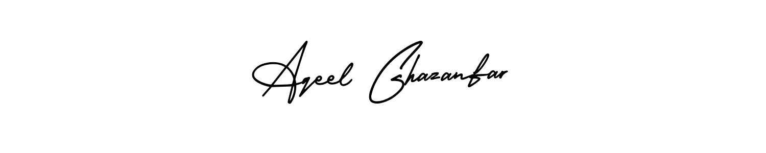 You should practise on your own different ways (AmerikaSignatureDemo-Regular) to write your name (Aqeel Ghazanfar) in signature. don't let someone else do it for you. Aqeel Ghazanfar signature style 3 images and pictures png