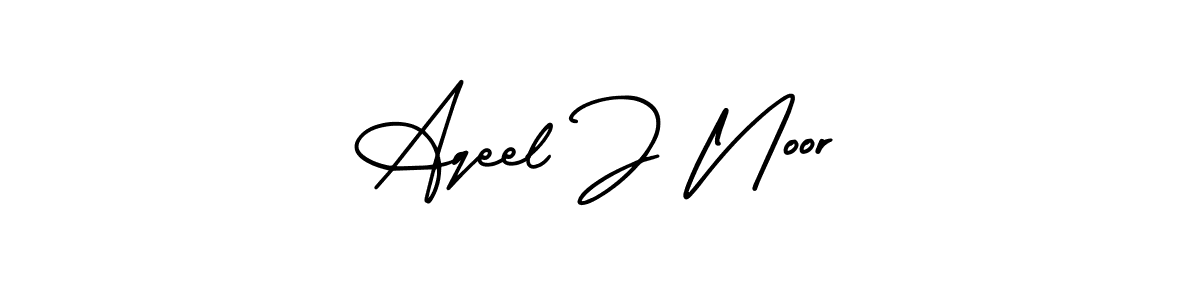 Design your own signature with our free online signature maker. With this signature software, you can create a handwritten (AmerikaSignatureDemo-Regular) signature for name Aqeel J Noor. Aqeel J Noor signature style 3 images and pictures png