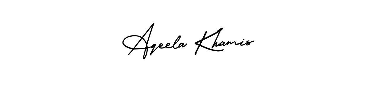 Use a signature maker to create a handwritten signature online. With this signature software, you can design (AmerikaSignatureDemo-Regular) your own signature for name Aqeela Khamis. Aqeela Khamis signature style 3 images and pictures png