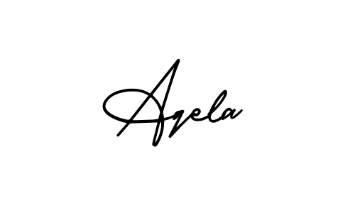 Use a signature maker to create a handwritten signature online. With this signature software, you can design (AmerikaSignatureDemo-Regular) your own signature for name Aqela. Aqela signature style 3 images and pictures png