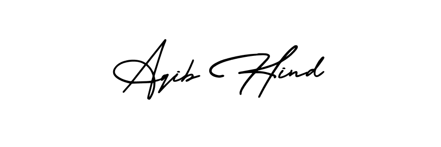 The best way (AmerikaSignatureDemo-Regular) to make a short signature is to pick only two or three words in your name. The name Aqib Hind include a total of six letters. For converting this name. Aqib Hind signature style 3 images and pictures png