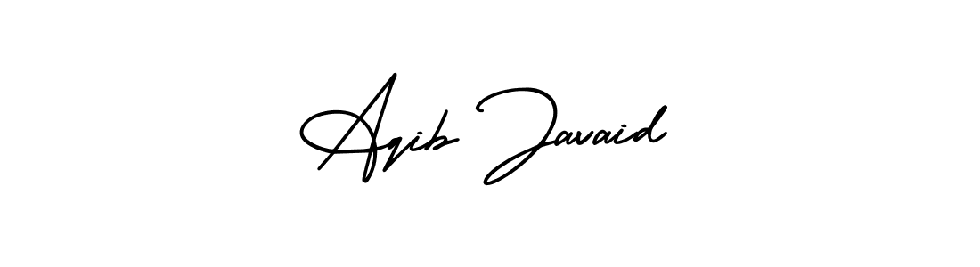 How to make Aqib Javaid name signature. Use AmerikaSignatureDemo-Regular style for creating short signs online. This is the latest handwritten sign. Aqib Javaid signature style 3 images and pictures png