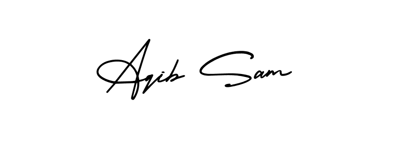 AmerikaSignatureDemo-Regular is a professional signature style that is perfect for those who want to add a touch of class to their signature. It is also a great choice for those who want to make their signature more unique. Get Aqib Sam name to fancy signature for free. Aqib Sam signature style 3 images and pictures png