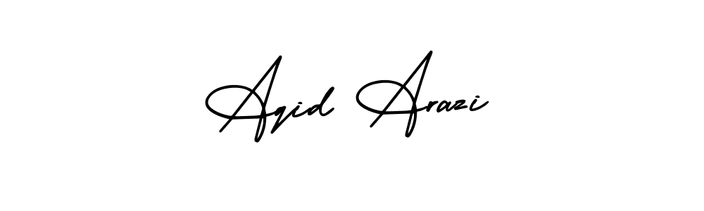 Also You can easily find your signature by using the search form. We will create Aqid Arazi name handwritten signature images for you free of cost using AmerikaSignatureDemo-Regular sign style. Aqid Arazi signature style 3 images and pictures png