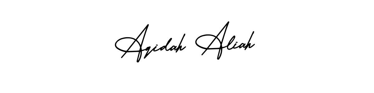 Aqidah Aliah stylish signature style. Best Handwritten Sign (AmerikaSignatureDemo-Regular) for my name. Handwritten Signature Collection Ideas for my name Aqidah Aliah. Aqidah Aliah signature style 3 images and pictures png