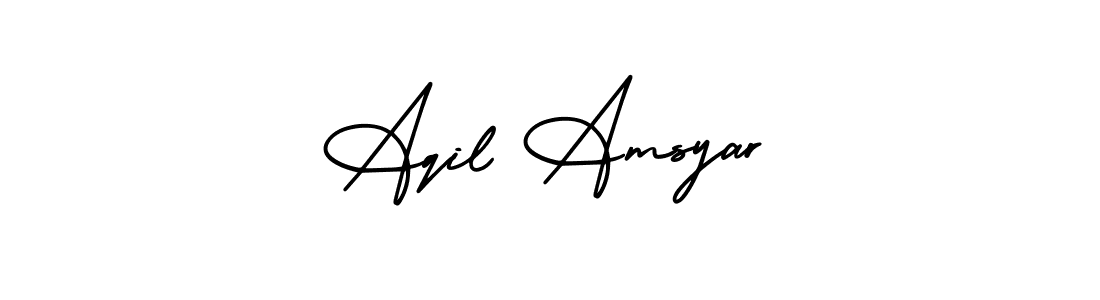 Design your own signature with our free online signature maker. With this signature software, you can create a handwritten (AmerikaSignatureDemo-Regular) signature for name Aqil Amsyar. Aqil Amsyar signature style 3 images and pictures png