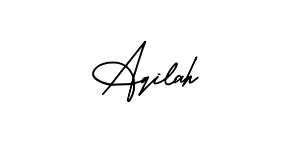 How to make Aqilah name signature. Use AmerikaSignatureDemo-Regular style for creating short signs online. This is the latest handwritten sign. Aqilah signature style 3 images and pictures png