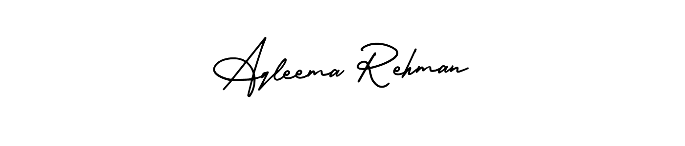 How to make Aqleema Rehman signature? AmerikaSignatureDemo-Regular is a professional autograph style. Create handwritten signature for Aqleema Rehman name. Aqleema Rehman signature style 3 images and pictures png