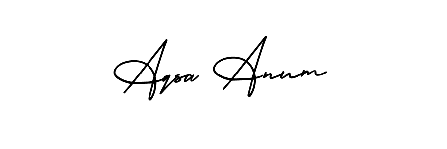 Aqsa Anum stylish signature style. Best Handwritten Sign (AmerikaSignatureDemo-Regular) for my name. Handwritten Signature Collection Ideas for my name Aqsa Anum. Aqsa Anum signature style 3 images and pictures png