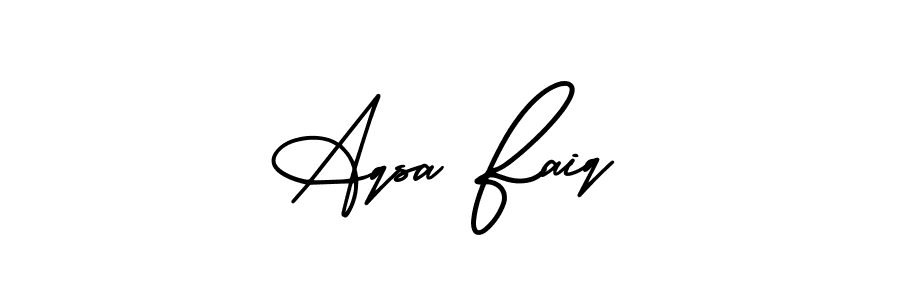 How to make Aqsa Faiq name signature. Use AmerikaSignatureDemo-Regular style for creating short signs online. This is the latest handwritten sign. Aqsa Faiq signature style 3 images and pictures png