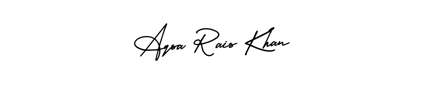You should practise on your own different ways (AmerikaSignatureDemo-Regular) to write your name (Aqsa Rais Khan) in signature. don't let someone else do it for you. Aqsa Rais Khan signature style 3 images and pictures png
