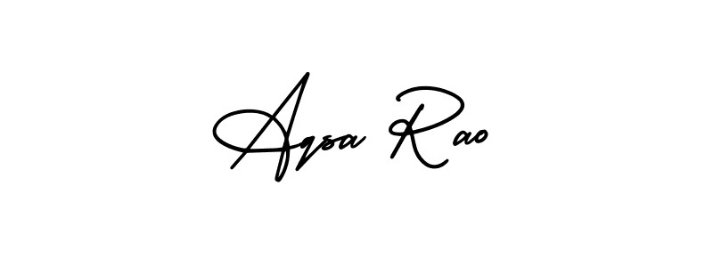 The best way (AmerikaSignatureDemo-Regular) to make a short signature is to pick only two or three words in your name. The name Aqsa Rao include a total of six letters. For converting this name. Aqsa Rao signature style 3 images and pictures png