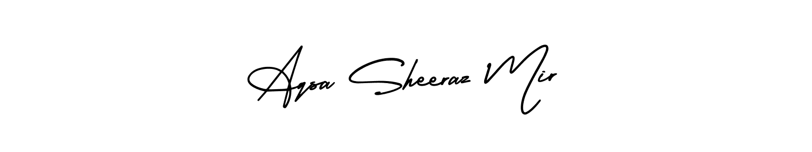 AmerikaSignatureDemo-Regular is a professional signature style that is perfect for those who want to add a touch of class to their signature. It is also a great choice for those who want to make their signature more unique. Get Aqsa Sheeraz Mir name to fancy signature for free. Aqsa Sheeraz Mir signature style 3 images and pictures png