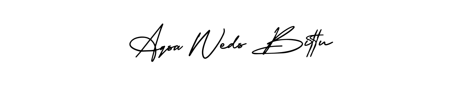 Make a beautiful signature design for name Aqsa Weds Bittu. Use this online signature maker to create a handwritten signature for free. Aqsa Weds Bittu signature style 3 images and pictures png