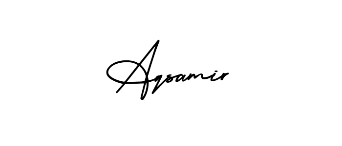 Aqsamir stylish signature style. Best Handwritten Sign (AmerikaSignatureDemo-Regular) for my name. Handwritten Signature Collection Ideas for my name Aqsamir. Aqsamir signature style 3 images and pictures png