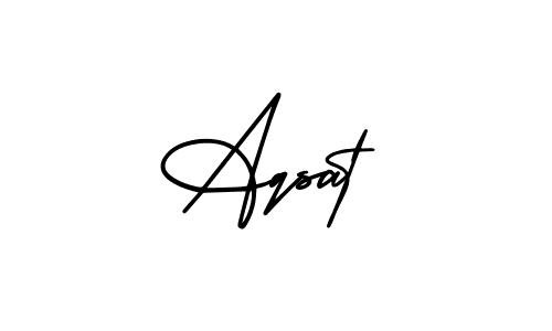 Create a beautiful signature design for name Aqsat. With this signature (AmerikaSignatureDemo-Regular) fonts, you can make a handwritten signature for free. Aqsat signature style 3 images and pictures png