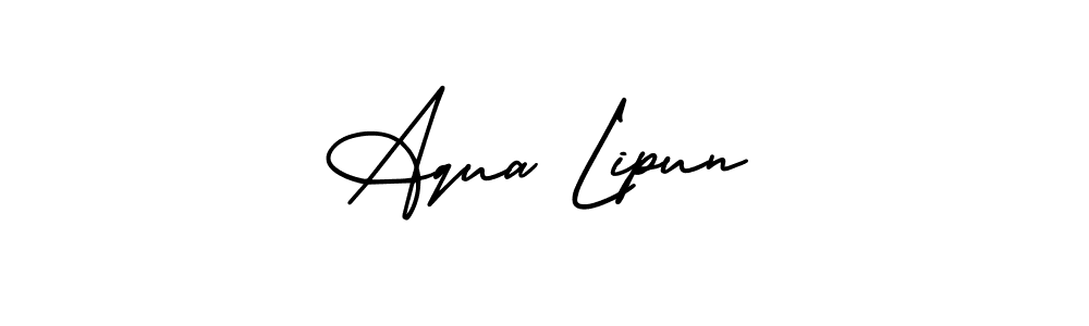 How to make Aqua Lipun signature? AmerikaSignatureDemo-Regular is a professional autograph style. Create handwritten signature for Aqua Lipun name. Aqua Lipun signature style 3 images and pictures png