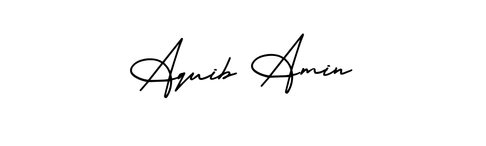 How to make Aquib Amin name signature. Use AmerikaSignatureDemo-Regular style for creating short signs online. This is the latest handwritten sign. Aquib Amin signature style 3 images and pictures png