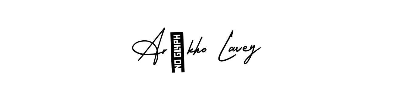 This is the best signature style for the Arâkho Lavey name. Also you like these signature font (AmerikaSignatureDemo-Regular). Mix name signature. Arâkho Lavey signature style 3 images and pictures png