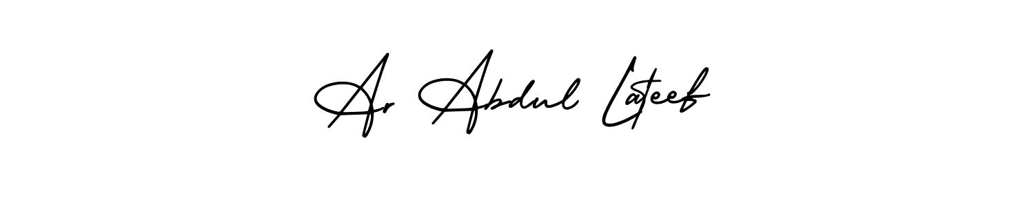 How to make Ar Abdul Lateef name signature. Use AmerikaSignatureDemo-Regular style for creating short signs online. This is the latest handwritten sign. Ar Abdul Lateef signature style 3 images and pictures png