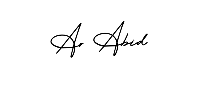 It looks lik you need a new signature style for name Ar Abid. Design unique handwritten (AmerikaSignatureDemo-Regular) signature with our free signature maker in just a few clicks. Ar Abid signature style 3 images and pictures png