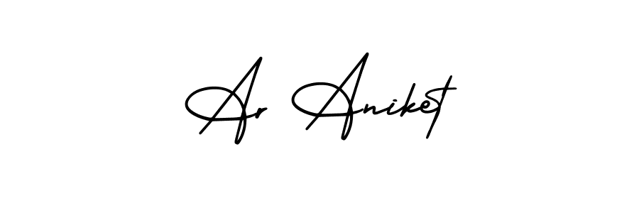 How to make Ar Aniket signature? AmerikaSignatureDemo-Regular is a professional autograph style. Create handwritten signature for Ar Aniket name. Ar Aniket signature style 3 images and pictures png