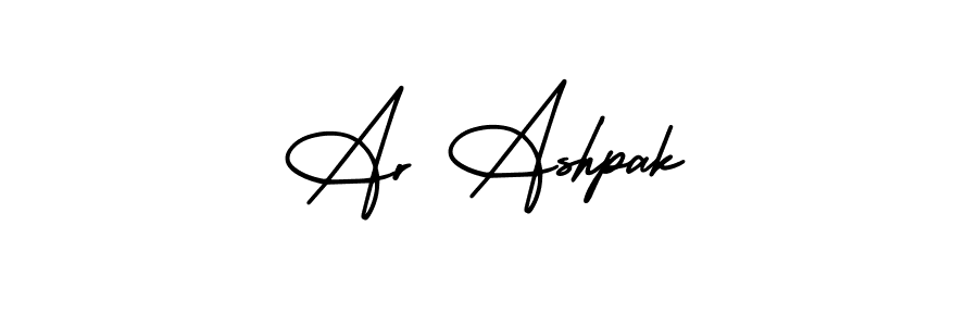 How to make Ar Ashpak name signature. Use AmerikaSignatureDemo-Regular style for creating short signs online. This is the latest handwritten sign. Ar Ashpak signature style 3 images and pictures png