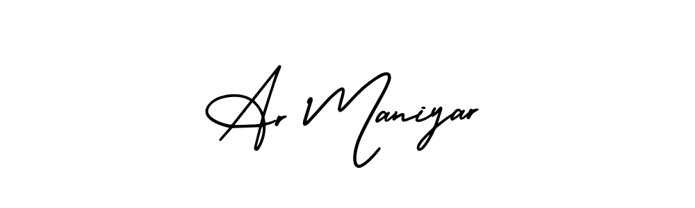 Also You can easily find your signature by using the search form. We will create Ar Maniyar name handwritten signature images for you free of cost using AmerikaSignatureDemo-Regular sign style. Ar Maniyar signature style 3 images and pictures png