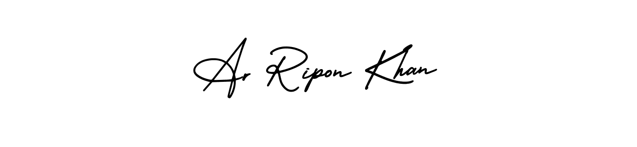 How to make Ar Ripon Khan signature? AmerikaSignatureDemo-Regular is a professional autograph style. Create handwritten signature for Ar Ripon Khan name. Ar Ripon Khan signature style 3 images and pictures png