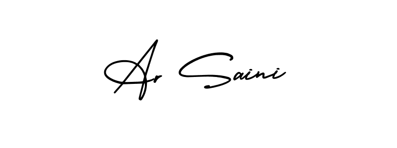 The best way (AmerikaSignatureDemo-Regular) to make a short signature is to pick only two or three words in your name. The name Ar Saini include a total of six letters. For converting this name. Ar Saini signature style 3 images and pictures png