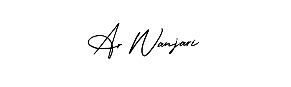 Also You can easily find your signature by using the search form. We will create Ar Wanjari name handwritten signature images for you free of cost using AmerikaSignatureDemo-Regular sign style. Ar Wanjari signature style 3 images and pictures png