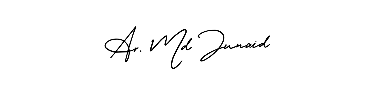 You should practise on your own different ways (AmerikaSignatureDemo-Regular) to write your name (Ar. Md Junaid) in signature. don't let someone else do it for you. Ar. Md Junaid signature style 3 images and pictures png