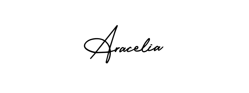 Aracelia stylish signature style. Best Handwritten Sign (AmerikaSignatureDemo-Regular) for my name. Handwritten Signature Collection Ideas for my name Aracelia. Aracelia signature style 3 images and pictures png