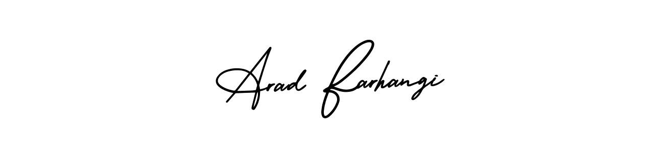 Here are the top 10 professional signature styles for the name Arad Farhangi. These are the best autograph styles you can use for your name. Arad Farhangi signature style 3 images and pictures png