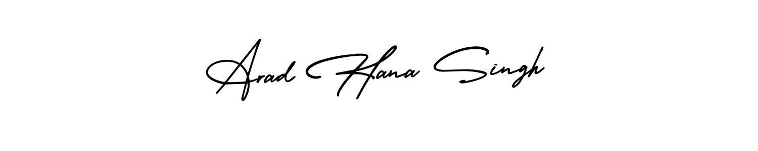 if you are searching for the best signature style for your name Arad Hana Singh. so please give up your signature search. here we have designed multiple signature styles  using AmerikaSignatureDemo-Regular. Arad Hana Singh signature style 3 images and pictures png