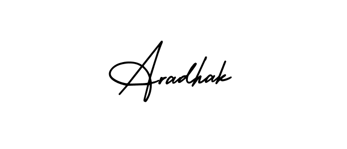 How to make Aradhak name signature. Use AmerikaSignatureDemo-Regular style for creating short signs online. This is the latest handwritten sign. Aradhak signature style 3 images and pictures png