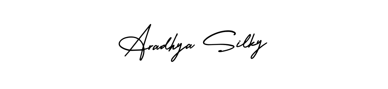 Similarly AmerikaSignatureDemo-Regular is the best handwritten signature design. Signature creator online .You can use it as an online autograph creator for name Aradhya Silky. Aradhya Silky signature style 3 images and pictures png