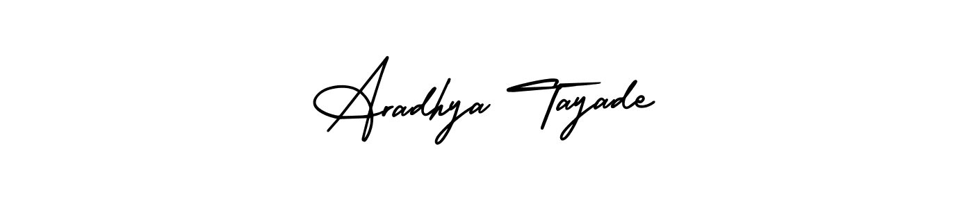 The best way (AmerikaSignatureDemo-Regular) to make a short signature is to pick only two or three words in your name. The name Aradhya Tayade include a total of six letters. For converting this name. Aradhya Tayade signature style 3 images and pictures png