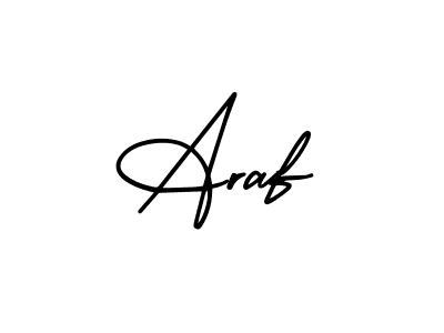 How to make Araf name signature. Use AmerikaSignatureDemo-Regular style for creating short signs online. This is the latest handwritten sign. Araf signature style 3 images and pictures png