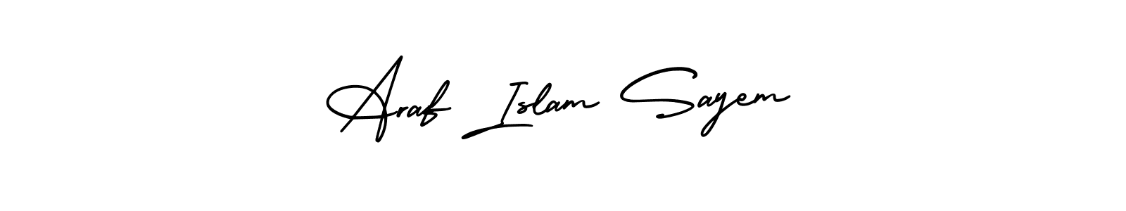 Design your own signature with our free online signature maker. With this signature software, you can create a handwritten (AmerikaSignatureDemo-Regular) signature for name Araf Islam Sayem. Araf Islam Sayem signature style 3 images and pictures png