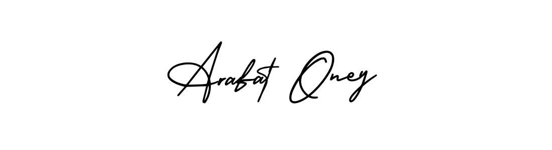 How to make Arafat Oney name signature. Use AmerikaSignatureDemo-Regular style for creating short signs online. This is the latest handwritten sign. Arafat Oney signature style 3 images and pictures png